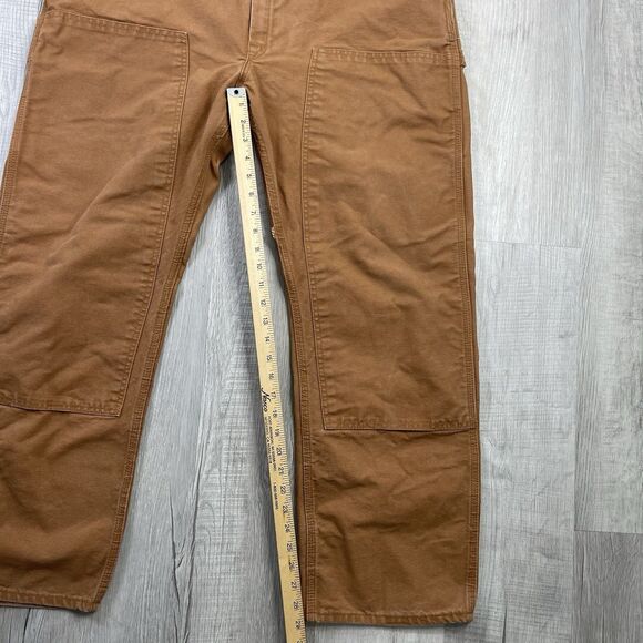 Round House Bib Overalls Mens 40x30 Duck Canvas Double Knee Vintage USA Made Q - Picture 8 of 12